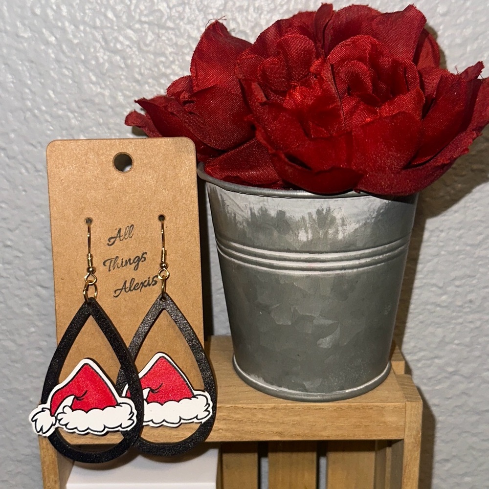 Santa Hat Teardrop Earrings
